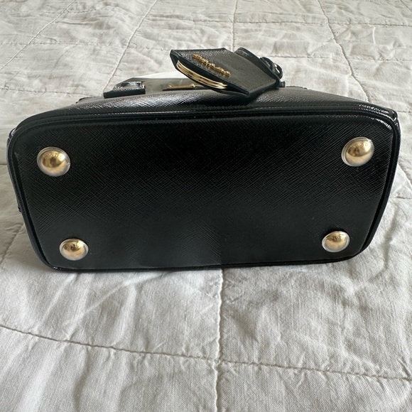 BRAND NEW! Authentic PRADA Saffiano Vernice Mini Galleria Double Zip Tote Black - Picture 10 of 16